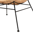 bali & pari Colorado Modern Bohemian Natural Brown Rattan and Black Metal Accent Chair