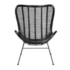 bali & pari Colorado Modern Bohemian Black Rattan and Metal Accent Chair
