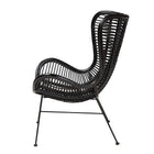 bali & pari Colorado Modern Bohemian Black Rattan and Metal Accent Chair
