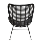 bali & pari Colorado Modern Bohemian Black Rattan and Metal Accent Chair