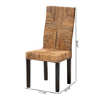 bali & pari Laymi Modern Bohemian Dark Brown Mahogany Wood and Seagrass Dining Chair
