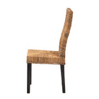 bali & pari Laymi Modern Bohemian Dark Brown Mahogany Wood and Seagrass Dining Chair