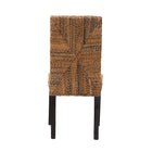 bali & pari Laymi Modern Bohemian Dark Brown Mahogany Wood and Seagrass Dining Chair