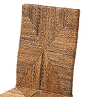 bali & pari Laymi Modern Bohemian Dark Brown Mahogany Wood and Seagrass Dining Chair