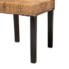 bali & pari Laymi Modern Bohemian Dark Brown Mahogany Wood and Seagrass Dining Chair