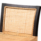 bali & pari Lingga Modern Bohemian Dark Brown Mahogany Wood and Natural Rattan Counter Stool