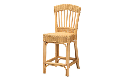 bali & pari Barito Modern Bohemian Natural Rattan Counter Stool
