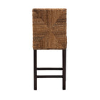 bali & pari Laymi Modern Bohemian Dark Brown Mahogany Wood and Seagrass Counter Stool