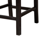 bali & pari Laymi Modern Bohemian Dark Brown Mahogany Wood and Seagrass Counter Stool