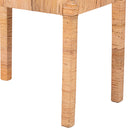 bali & pari Abelia Modern Bohemian Natural Rattan and Mahogany Wood Short Accent Bench