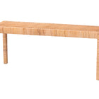 bali & pari Abelia Modern Bohemian Natural Rattan and Mahogany Wood Long Accent Bench