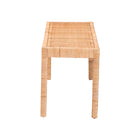 bali & pari Abelia Modern Bohemian Natural Rattan and Mahogany Wood Long Accent Bench
