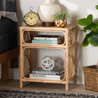 bali & pari Baara Modern Bohemian Natural Brown Rattan Nightstand