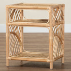 bali & pari Baara Modern Bohemian Natural Brown Rattan Nightstand