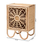 bali & pari Acelin Modern Bohemian Natural Brown Rattan Nightstand