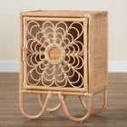 bali & pari Acelin Modern Bohemian Natural Brown Rattan Nightstand