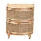 bali & pari Oleta Modern Bohemian Natural Brown Rattan 2-Drawer Nightstand