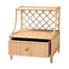 bali & pari Lalo Modern Bohemian Natural Brown Rattan 1-Drawer Nightstand