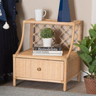 bali & pari Lalo Modern Bohemian Natural Brown Rattan 1-Drawer Nightstand
