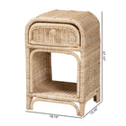 bali & pari Magni Modern Bohemian Natural Brown Rattan 1-Drawer Nightstand