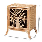 bali & pari Danna Modern Bohemian Natural Brown Rattan Nightstand