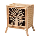 bali & pari Danna Modern Bohemian Natural Brown Rattan Nightstand