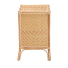 bali & pari Danna Modern Bohemian Natural Brown Rattan Nightstand