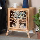 bali & pari Danna Modern Bohemian Natural Brown Rattan Nightstand