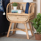 bali & pari Panchali Modern Bohemian Natural Brown Rattan Nightstand