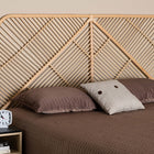 bali & pari Walid Modern Bohemian Natural Brown Rattan Queen Size Standalone Headboard