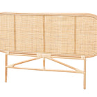 bali & pari Reegan Modern Bohemian Natural Brown Rattan Queen Size Standalone Headboard