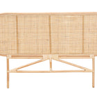 bali & pari Reegan Modern Bohemian Natural Brown Rattan Queen Size Standalone Headboard
