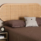 bali & pari Reegan Modern Bohemian Natural Brown Rattan Queen Size Standalone Headboard