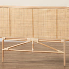 bali & pari Reegan Modern Bohemian Natural Brown Rattan Queen Size Standalone Headboard