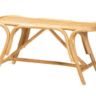 bali & pari Septa Modern Bohemian Natural Brown Rattan Accent Bench