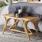 bali & pari Septa Modern Bohemian Natural Brown Rattan Accent Bench