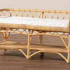 bali & pari Leryn Modern Bohemian Natural Brown Rattan Bench