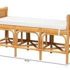 bali & pari Nairi Modern Bohemian Natural Brown Rattan Bench