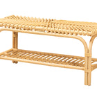 bali & pari Himari Modern Bohemian Natural Brown Rattan Accent Bench