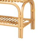 bali & pari Himari Modern Bohemian Natural Brown Rattan Accent Bench