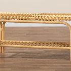 bali & pari Himari Modern Bohemian Natural Brown Rattan Accent Bench