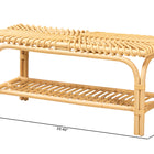 bali & pari Himari Modern Bohemian Natural Brown Rattan Accent Bench