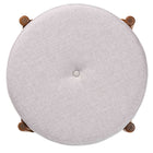 Baxton Studio Iliana Japandi Greyish Beige Fabric and Walnut Brown Finished Wood Ottoman Footstool