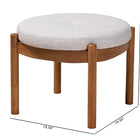 Baxton Studio Iliana Japandi Greyish Beige Fabric and Walnut Brown Finished Wood Ottoman Footstool