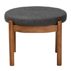 Baxton Studio Iliana Japandi Dark Grey Fabric and Walnut Brown Finished Wood Ottoman Footstool