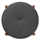 Baxton Studio Iliana Japandi Dark Grey Fabric and Walnut Brown Finished Wood Ottoman Footstool