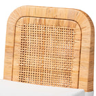 bali & pari Zariah Modern Bohemian Natural Brown Rattan and Mahogany Wood 2-Piece Dining Chair Set