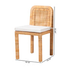 bali & pari Zariah Modern Bohemian Natural Brown Rattan and Mahogany Wood 2-Piece Dining Chair Set