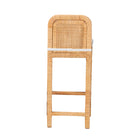 bali & pari Zariah Modern Bohemian Natural Brown Rattan and Mahogany Wood Bar Stool