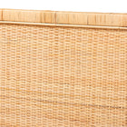 bali & pari Adelyn Modern Bohemian Natural Brown Rattan and Mahogany Wood Queen Size Headboard